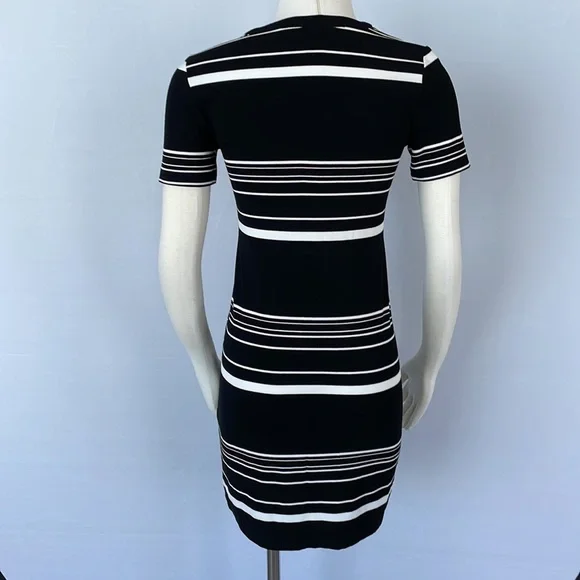 WHBM Short Sleeve Stripe Lace up Shift Dress Size XXS - Picture 10 of 14